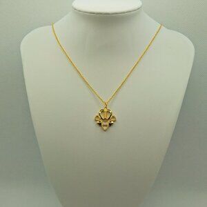 Artistic Hearts Pendant Plated in 18K Gold‎ with CZ (NWOT)